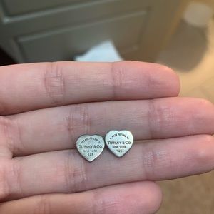 Tiffany & Co. mini heart silver earrings